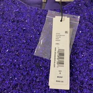 Alice+Olivia violet dress size 0 new with tag